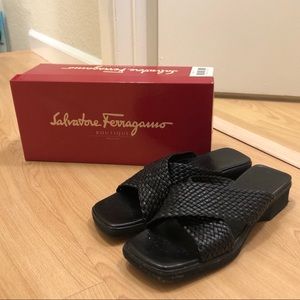 Salvatore Ferragamo Sandals w/ Woven Leather Strap